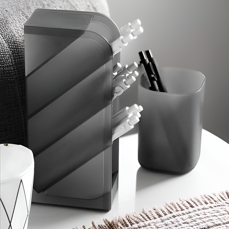 Large Capacity Frosted Slanted Pen Holder, Student Desktop Storage Box
