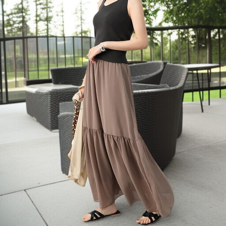 캐주얼 A라인 롱 스커트 전체 이미지