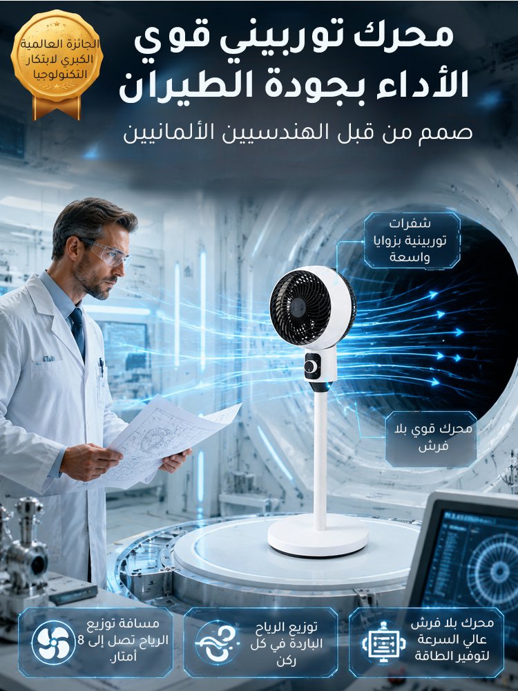 مروحة أرضية جديدة بمحرك توربيني قوي الأداء وتشغيل هادئ