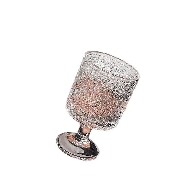 Vintage Sunflower Stemmed Glass