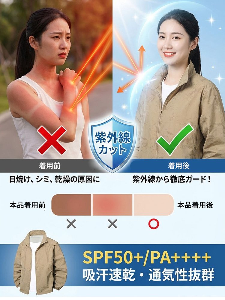 【ユニセックス】ひんやり速乾UVカットパーカー
