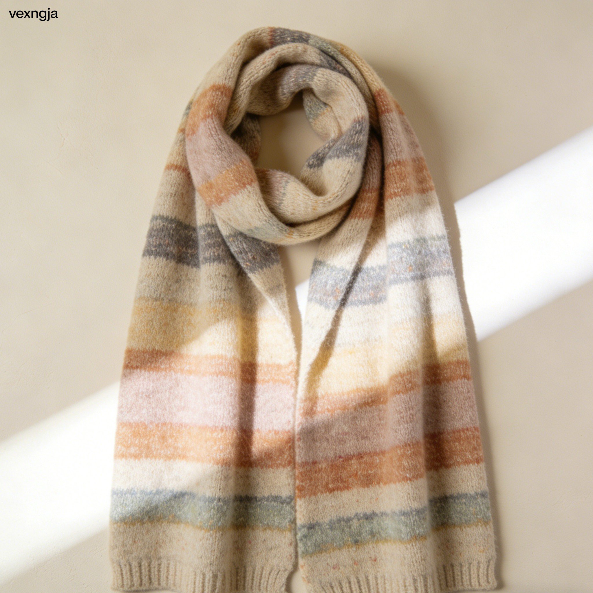 Warm knitted scarf for autumn and winter