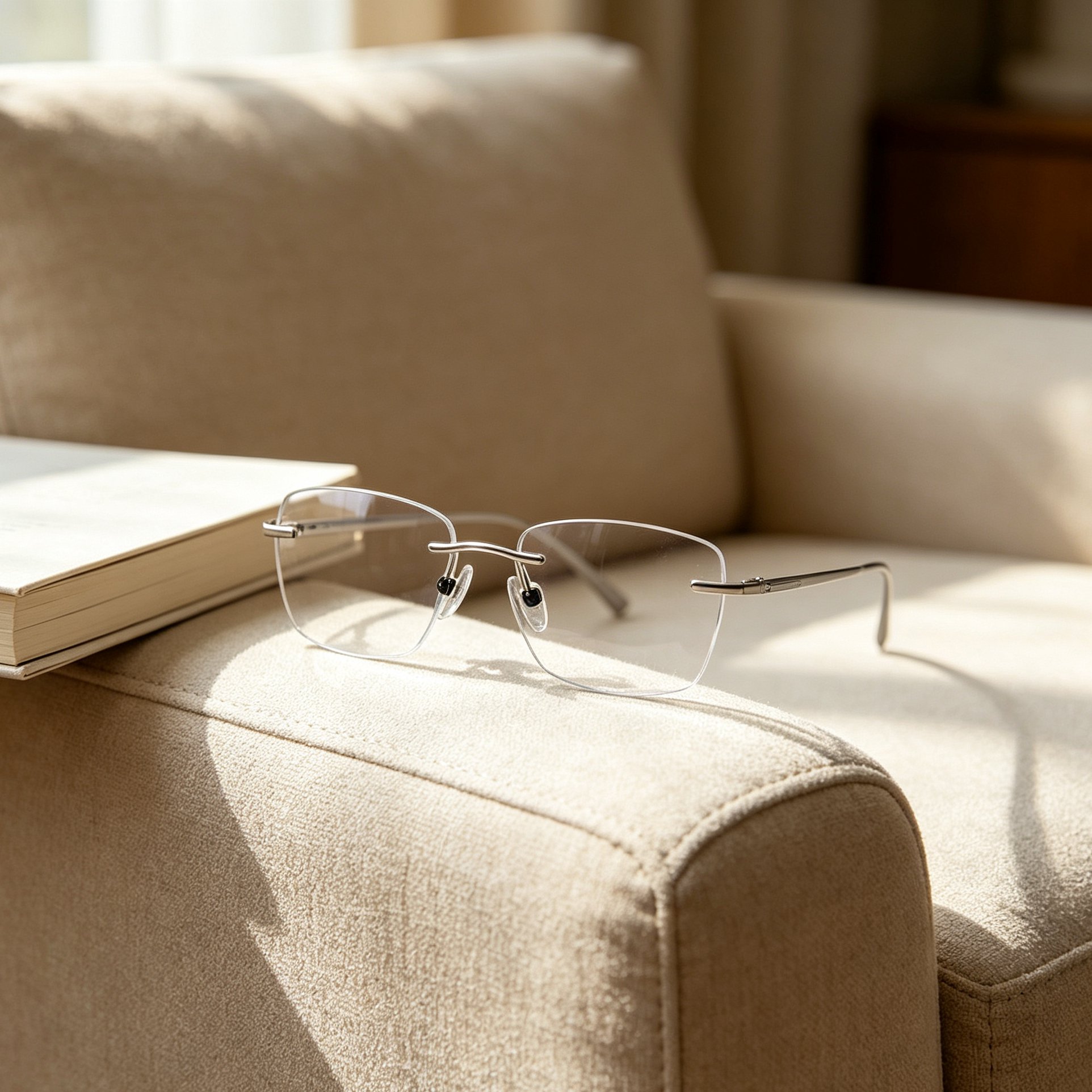 Frameless presbyopic eyewear side profile