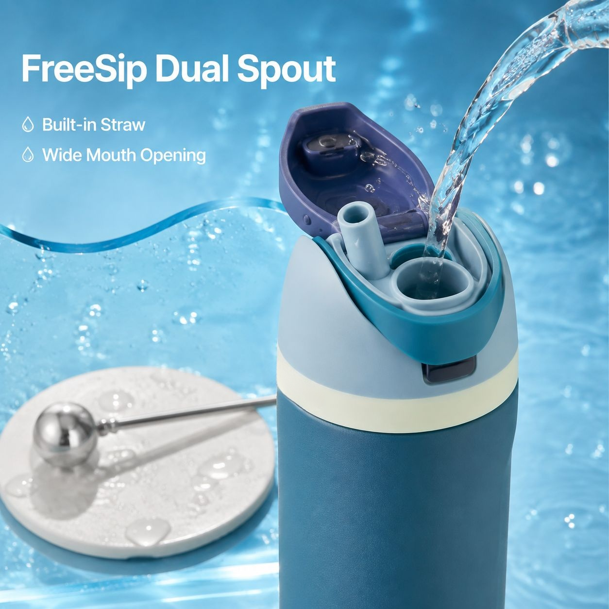 Owala Dual-Drink Mouth Large Stainless Steel Insulated Straw Cup