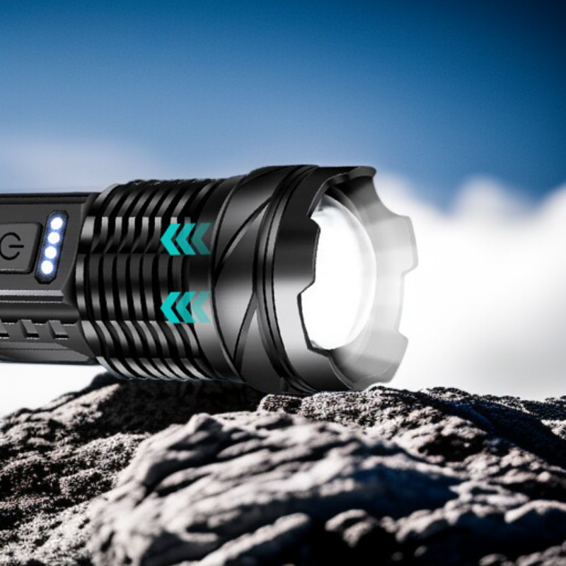 Linterna láser blanca de 30W, recargable por USB, para iluminación exterior