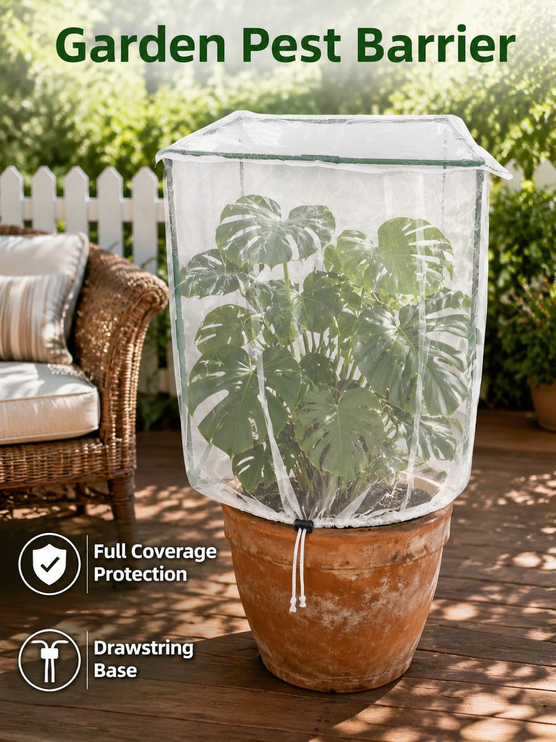 Elastic Buckle Plant Insect Netting, Garden Pest Barrier, Vegetable and Fruit Protector