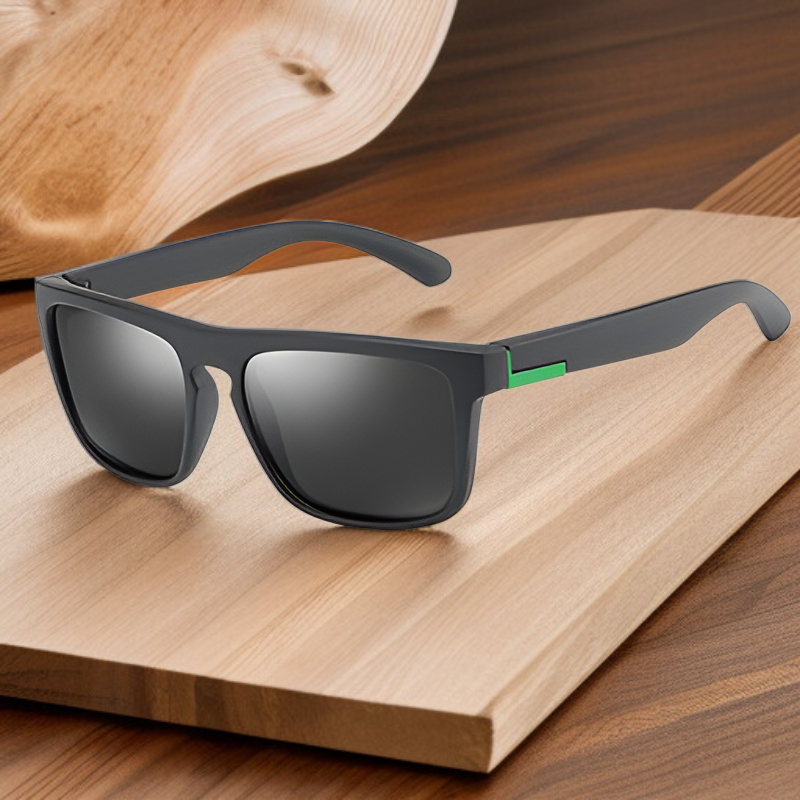 Herren-Polarisationsbrille mit elastischem PC-Rahmen und irisierender Folie
