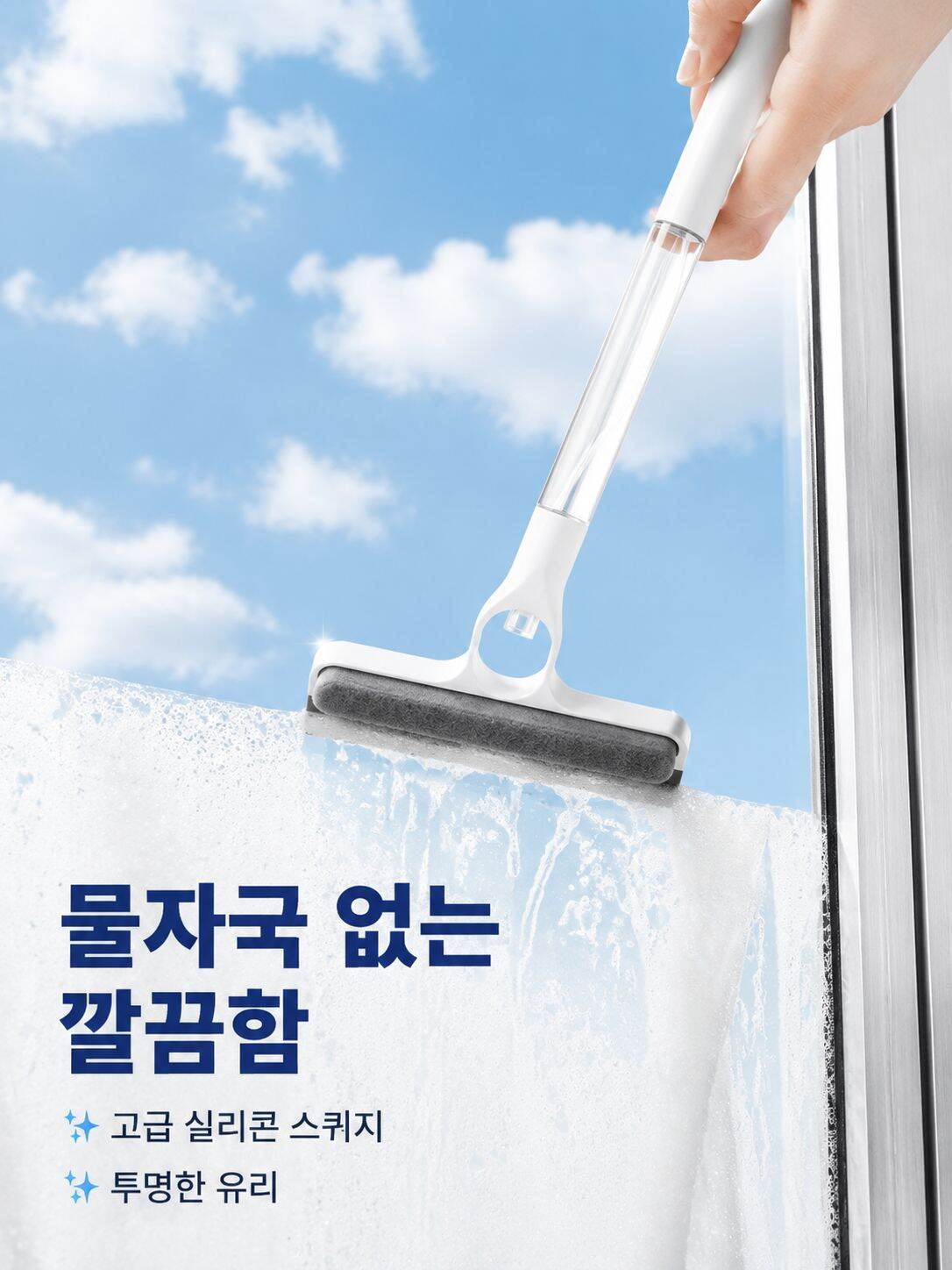 양면 창문 청소기 스프레이 물통 일체형 연장 유리 스퀴지