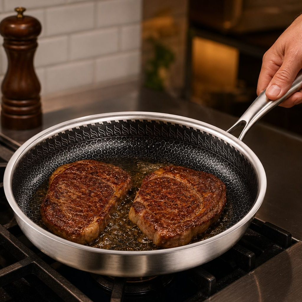 Home Essentials multifunctional triple layer steel frypan