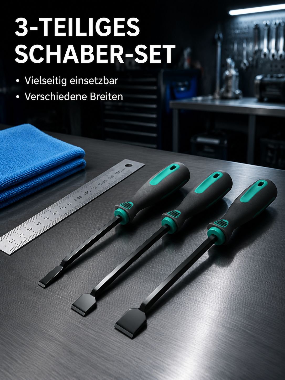 Multifunktionales 3-teiliges Auto-Reparaturspachtel- und Zylinderschaber-Set