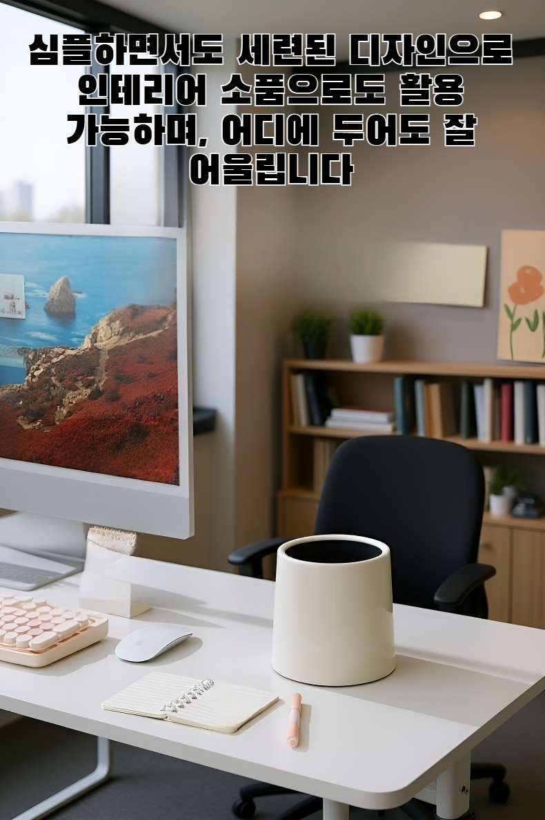 2단 원형 탁상용 미니 쓰레기통 디자인