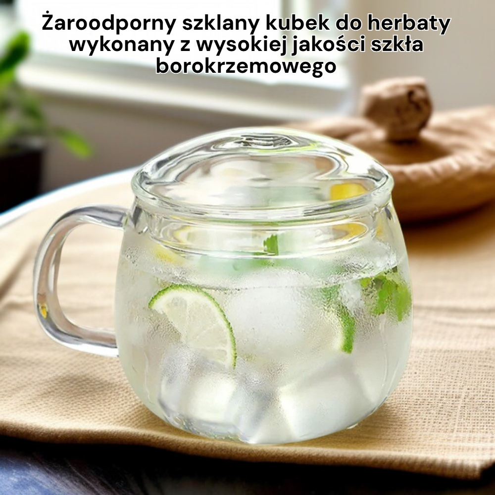 Żaroodporny szklany kubek do herbaty