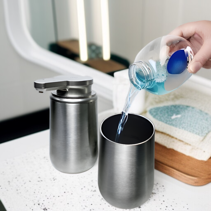 Automatic Sensor Soap Dispenser Stainless Steel Home Electric Hand Washer Kitchen Soap Box