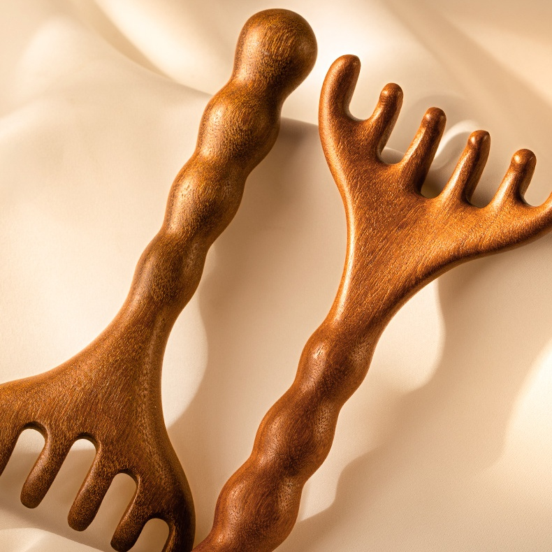 檀木梅花六腳梳子 按摩疏通筋絡