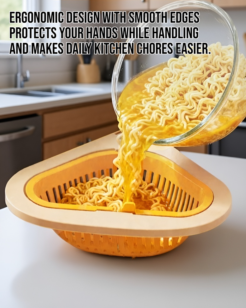 Kitchen drain basket straining vegetables