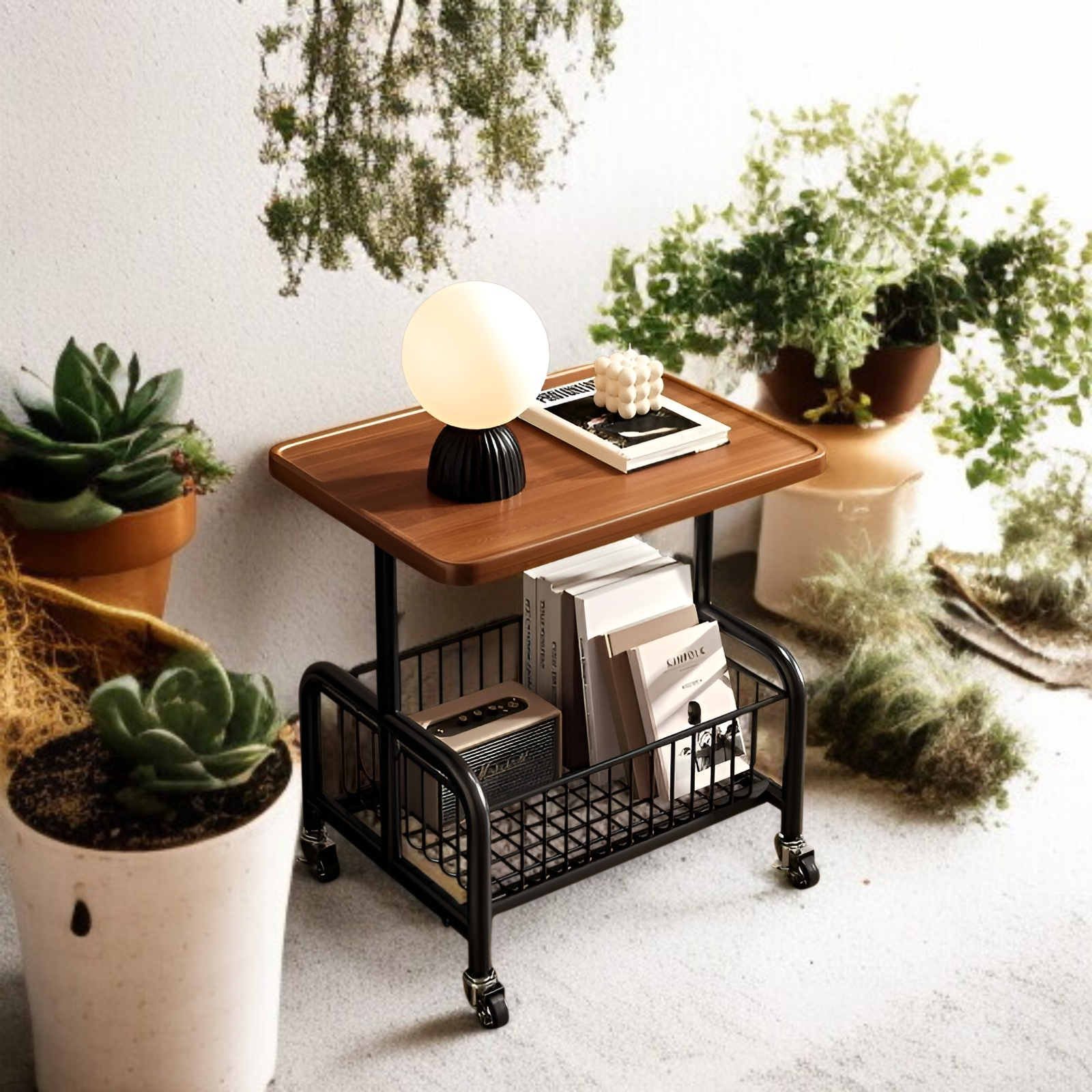 Home Multifunctional Schoolbag Trolley with Wheels Bookshelf