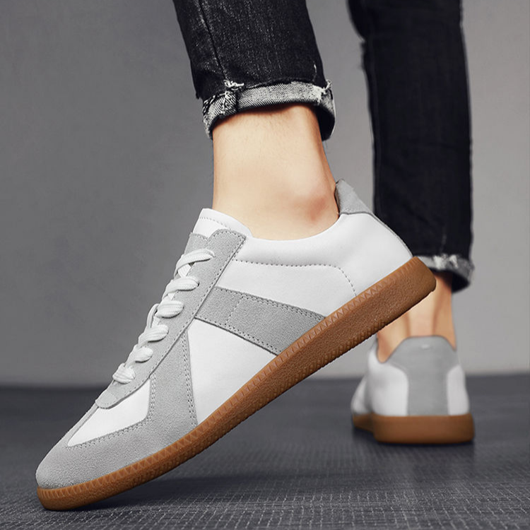 男士休閒運動復古厚底阿甘鞋 女士百搭小白德訓板鞋
