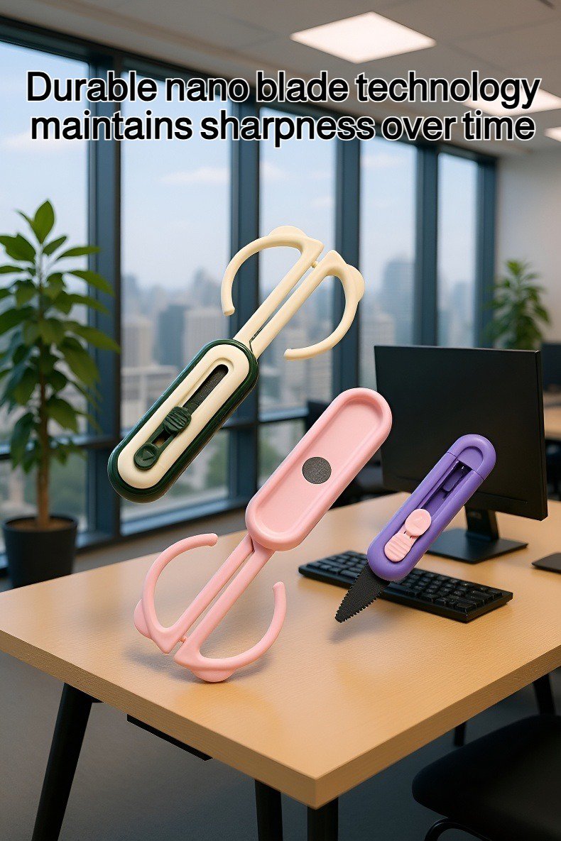 Dual-purpose nano blade scissors for package opening