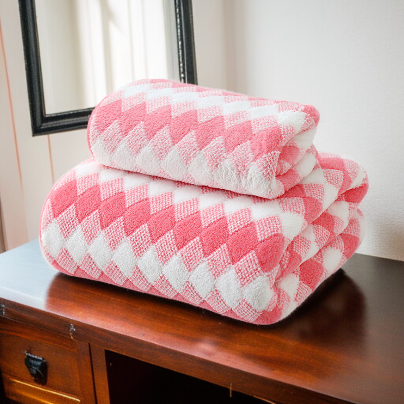 ダイヤモンドチェック柄タオル