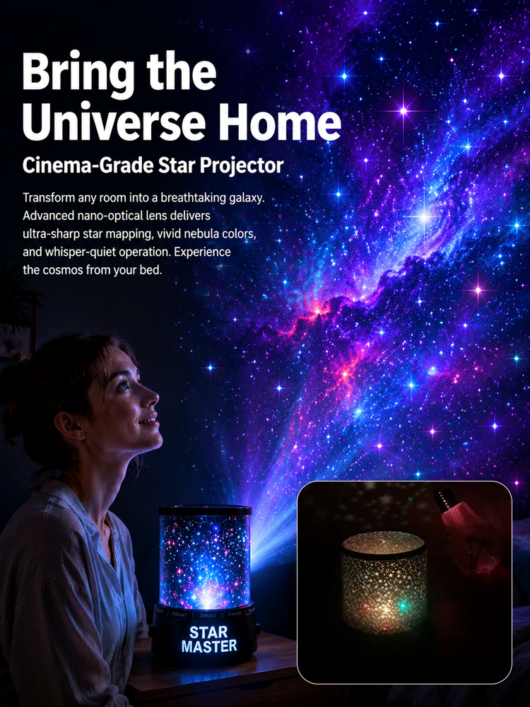 Dreamy Starry Sky – Rotatable Star Projector Lamp