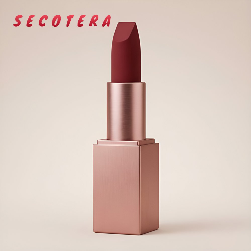 ลิปสติกเนื้อครีมสีชมพูบำรุงริมฝีปาก