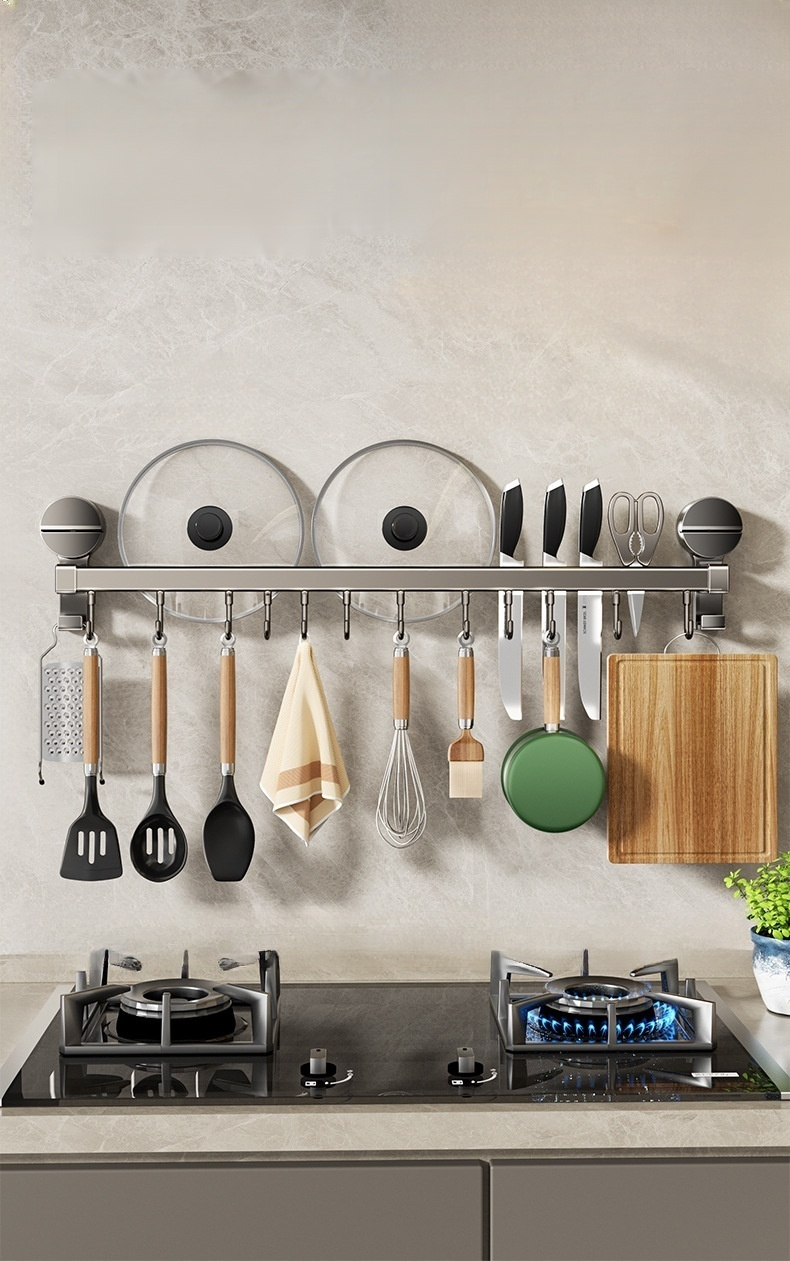 Rack organizador de cocina moderno color gris metálico