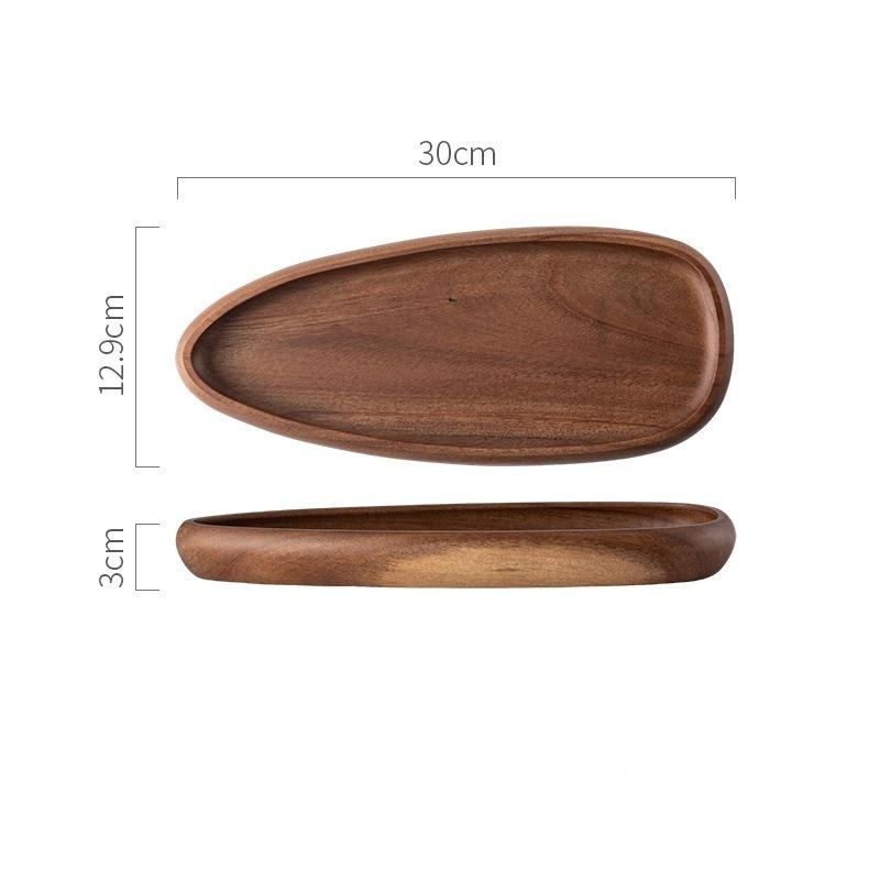 Light Luxury Walnut Serving Tray High-End Hotel Dessert Fruit Platter