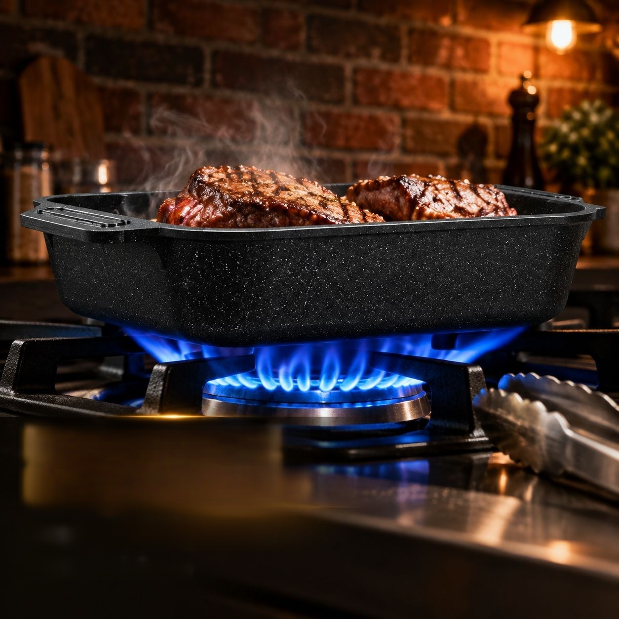 Cocina de gas de alta eficiencia para uso en cocina con llama abierta