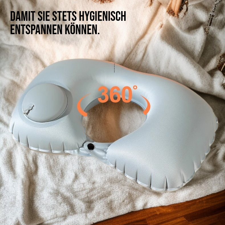 Aufblasbares Nackenkissen in kompakter Form