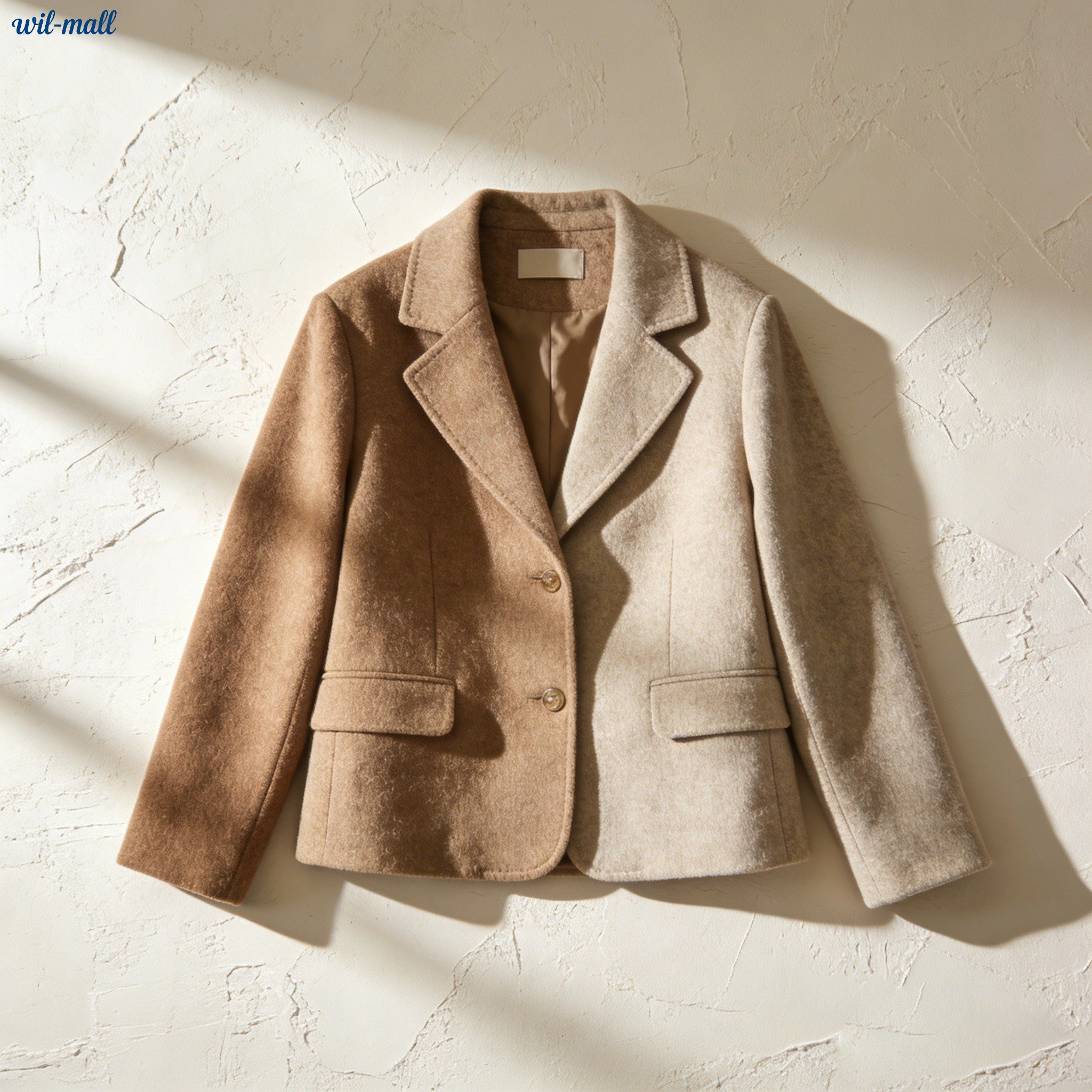 배색 양면 울 코트