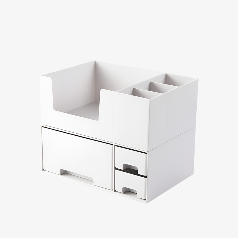 積み重ね可能な組み合わせのデスクトップ化粧品収納ボックス引き出し付きデスク雑貨収納ボックス寮文房具分類