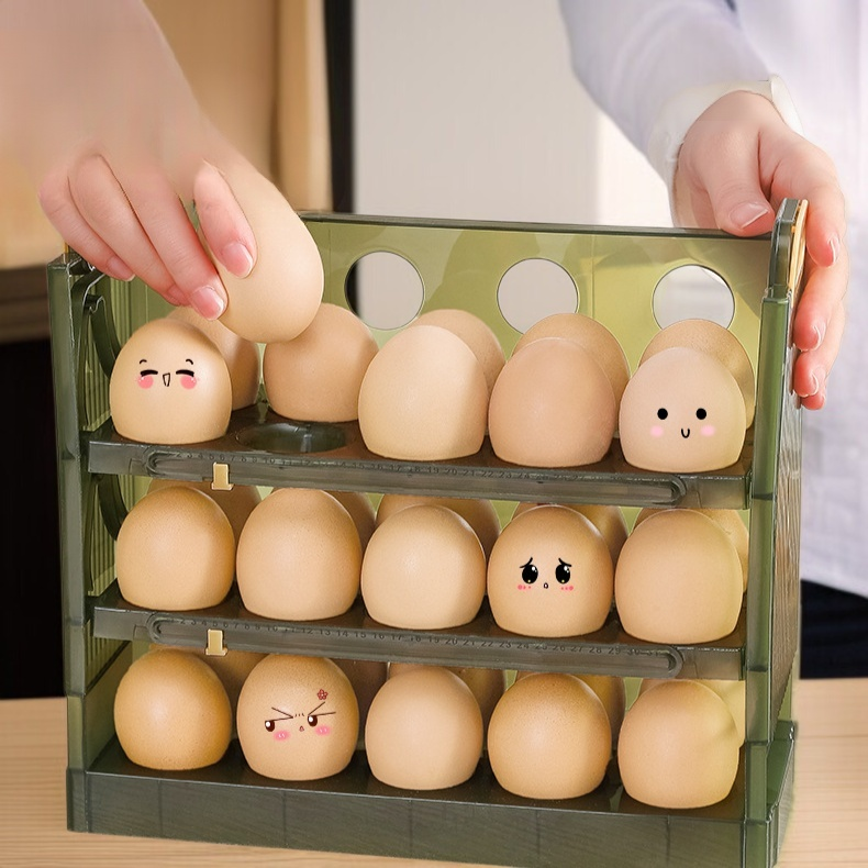계란수납함 타이머 접이식 계란받침 신선함 수납 접이식 계란통