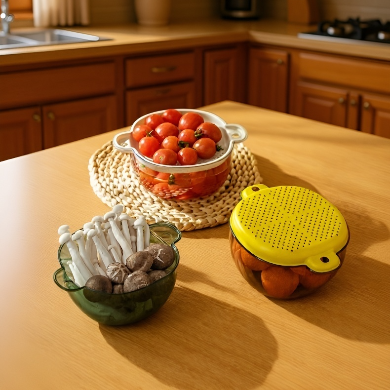 BPA-free kitchen drain basket with lid