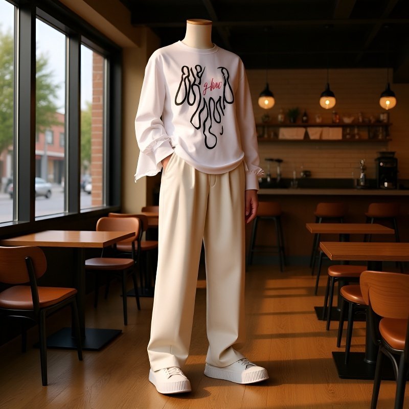 드레이프감 캐주얼 남성 스트레이트 슬랙스