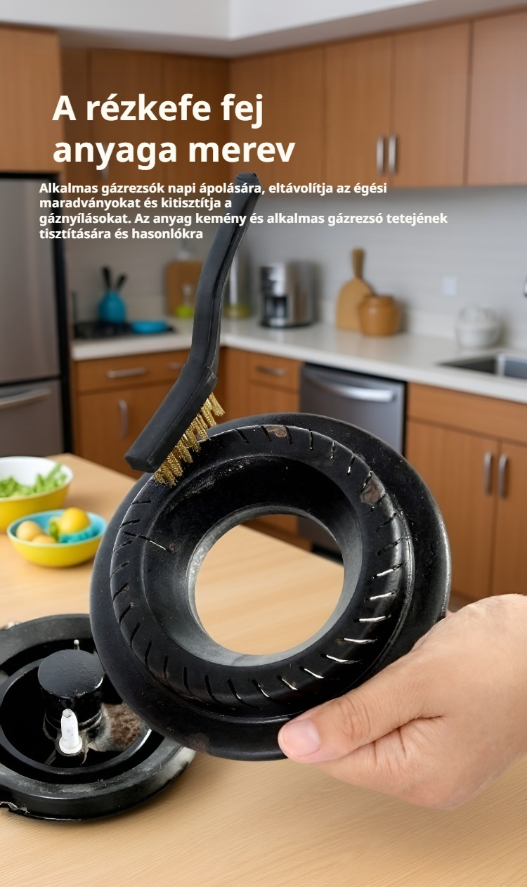 Tartós konyhai tisztítókefe acél sörtékkel