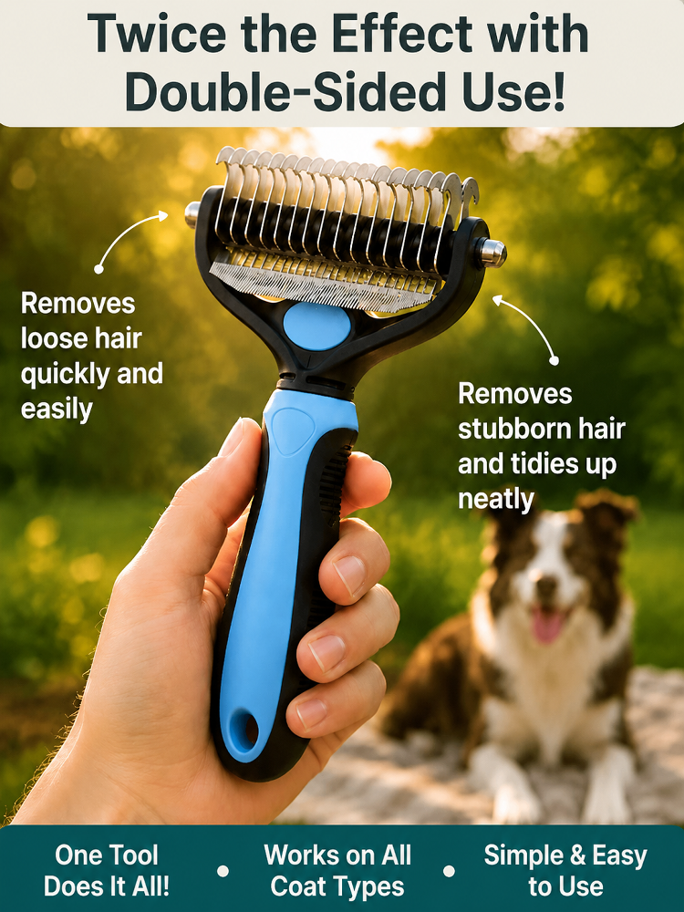 Pet-specific hair removal comb