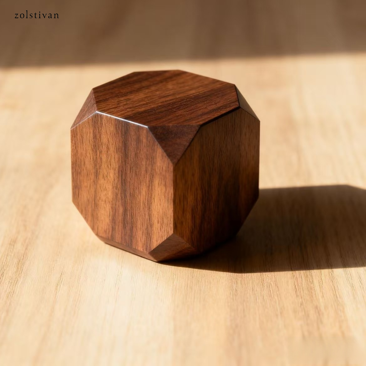 나무 다면체 장식 (3개)