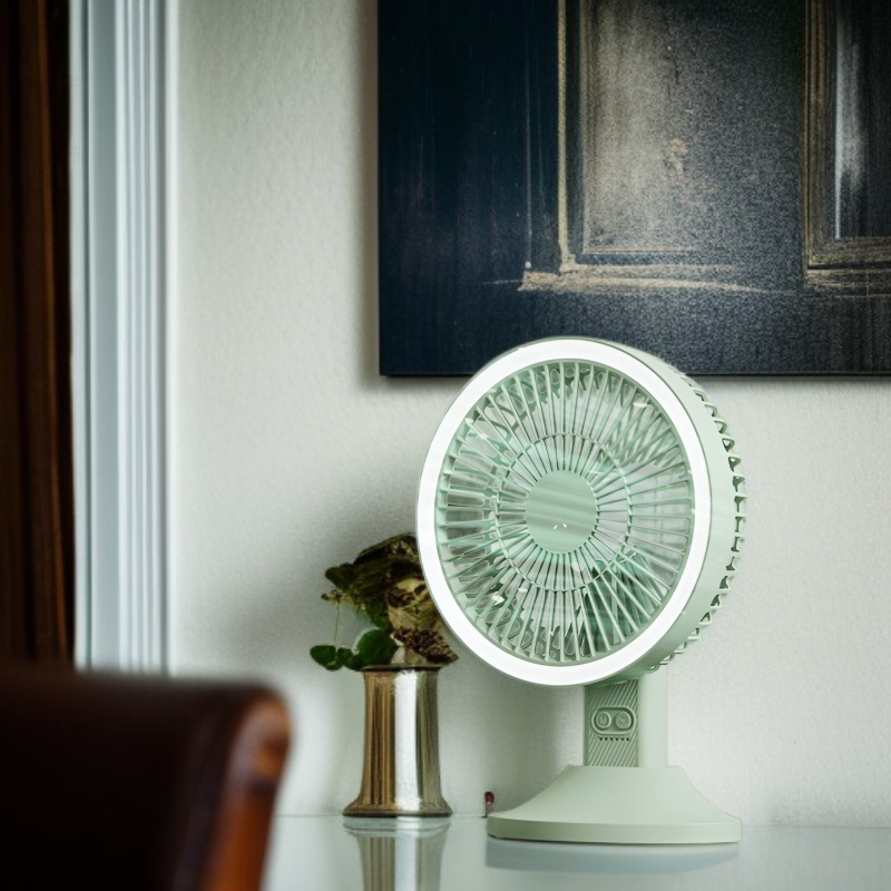 多機能携帯型小型扇風機 折りたたみ卓上扇風機 ムードライト・吊り下げライト付き