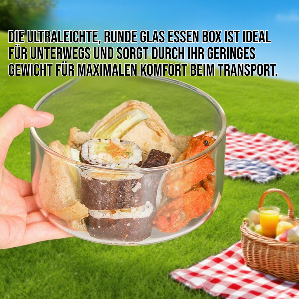 Ultraleichte runde Glas Essen Box