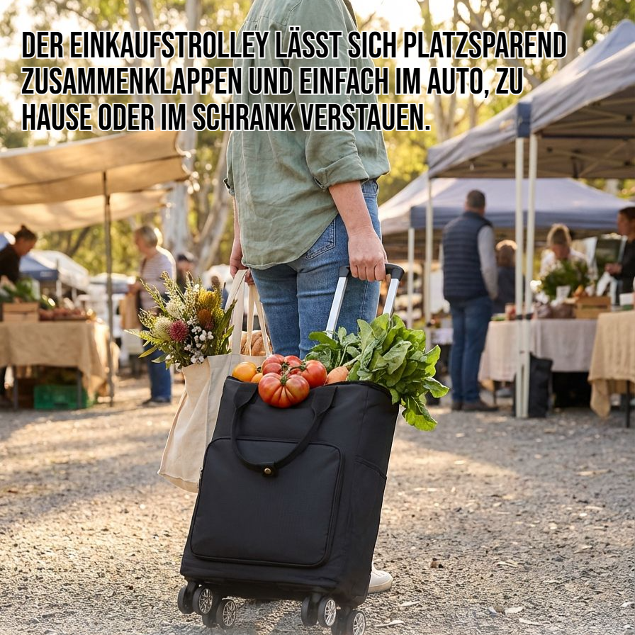 Einkaufswagen mit Rädern – Gesamtansicht