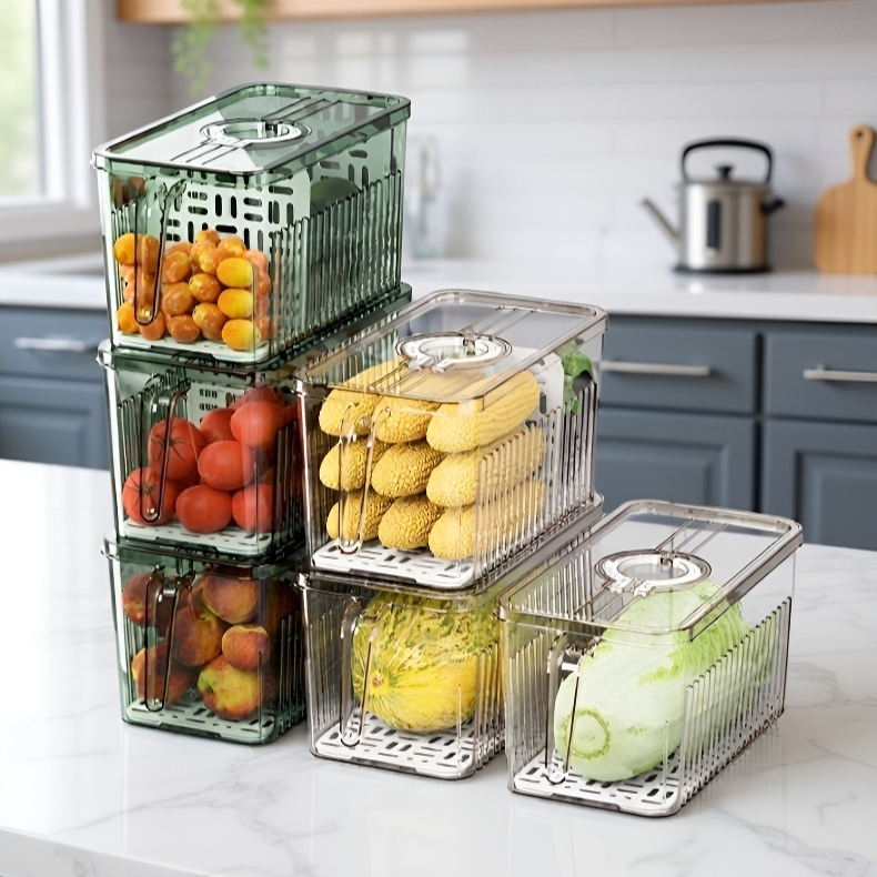 شفافة جديدة لحفظ مربع تخزين المطبخ