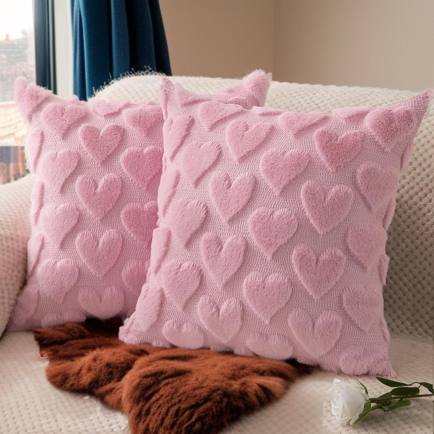 簡約現代毛絨抱枕套風格