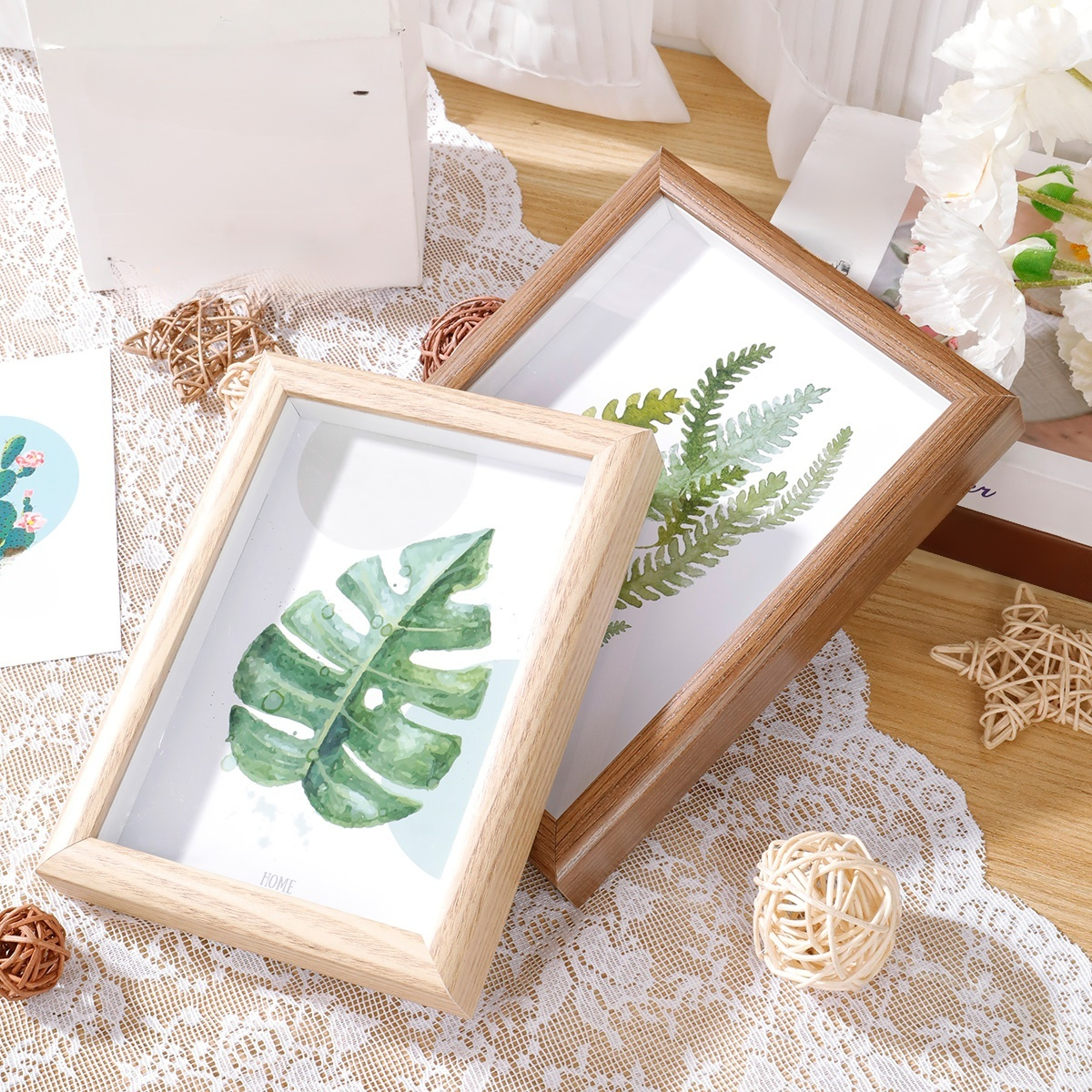 Marco de madera hueco tridimensional minimalista