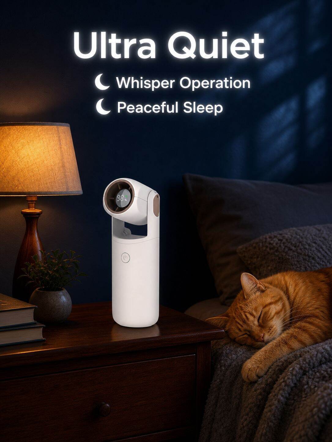 USB Rechargeable Oscillating Mini Fan, Portable Desktop High-power Electric Fan
