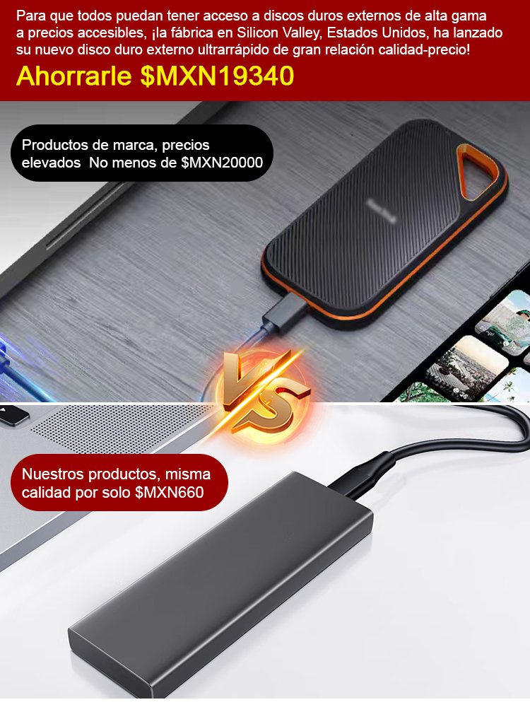 USB4.0 Gen3 – Disco duro sólido portátil de alta velocidad: transmisión estable sin pérdidas