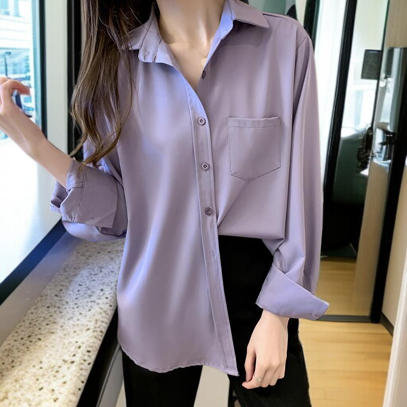 シャツ レディース タロパープル シフォン 長袖 ヴィンテージ トップス ブラウス レディース タロパープル 長袖 シャツ