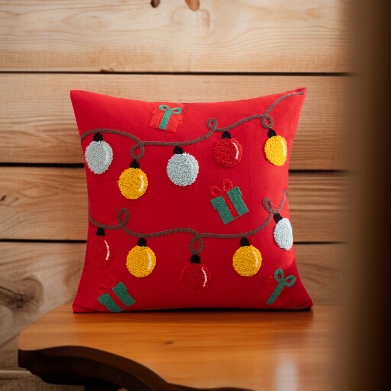 Funda de cojín de lujo para fiestas Decoración temática de Navidad