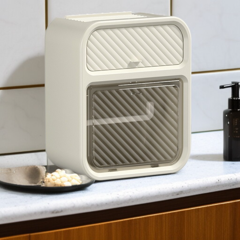 Punch-free storage rack toilet toilet paper box roll paper box toilet light luxury wall-mounted tiss