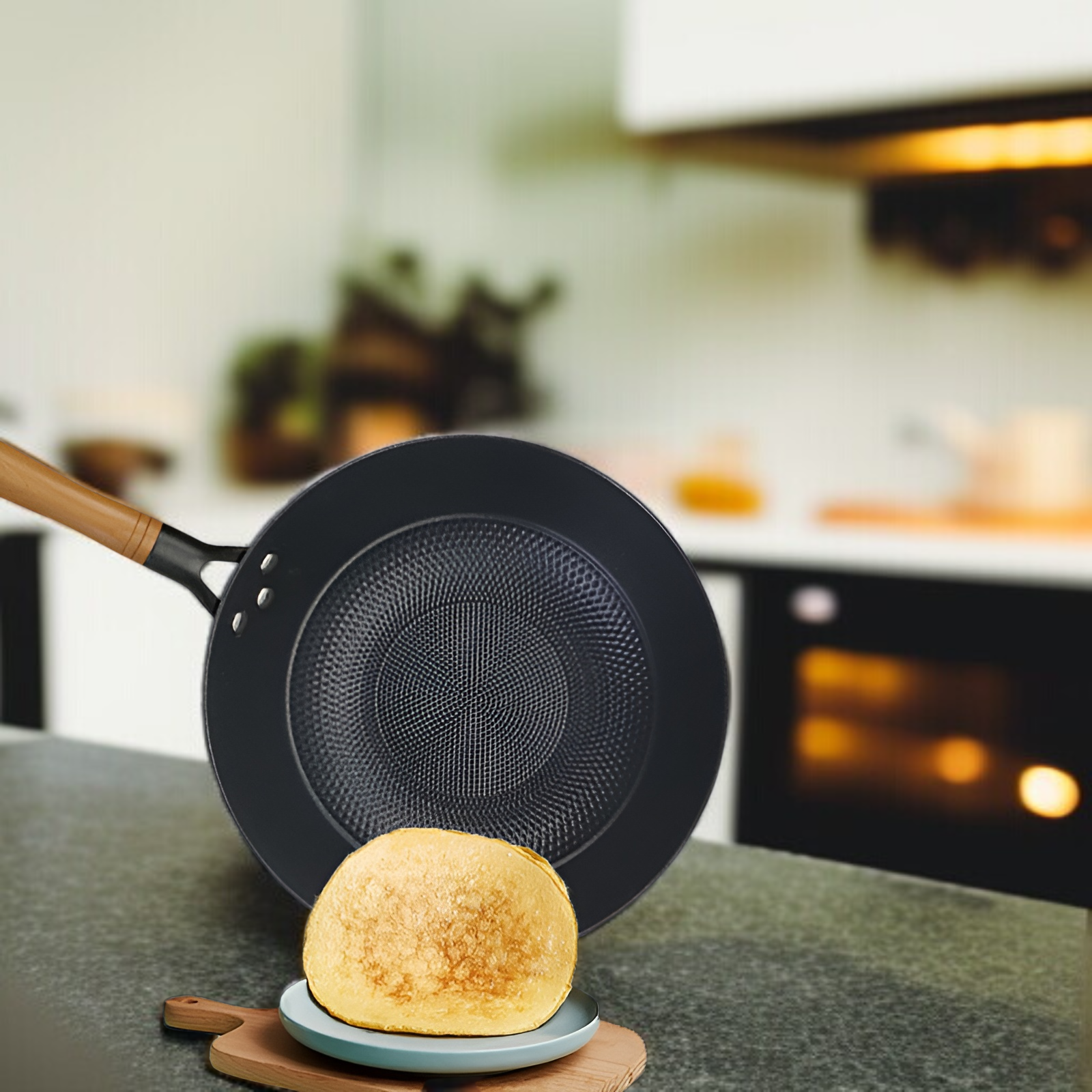 ホーロー中華鍋、焦げ付き防止、家庭用鋳鉄中華鍋、錆びない、軽油煙、低脂肪質感、ガスストーブ中華鍋