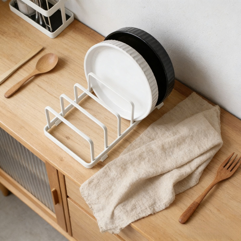 Standing Storage Shelf with Pegboard, Kitchen Bowl and Plate Rack